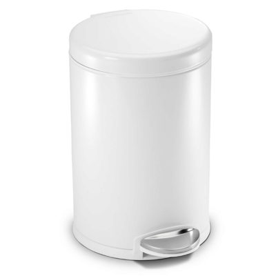 Simplehuman 4.5 Litre Round Pedal Bin – White Steel Simplehuman 4.5 Litre Round Pedal Bin – White Steel